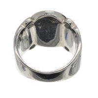 Edelstahlring - mit Schwarzglas Kronen Verzierung 60 (19,1 Ø) 09 US