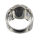 Edelstahlring - mit Schwarzglas Kronen Verzierung 60 (19,1 Ø) 09 US