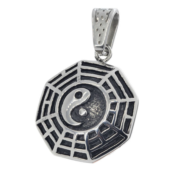 Stainless steel pendant - spider web "Ying & Yang" in different variations and sizes