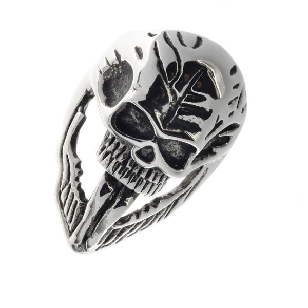 Edelstahlring/Totenkopf Gr.08