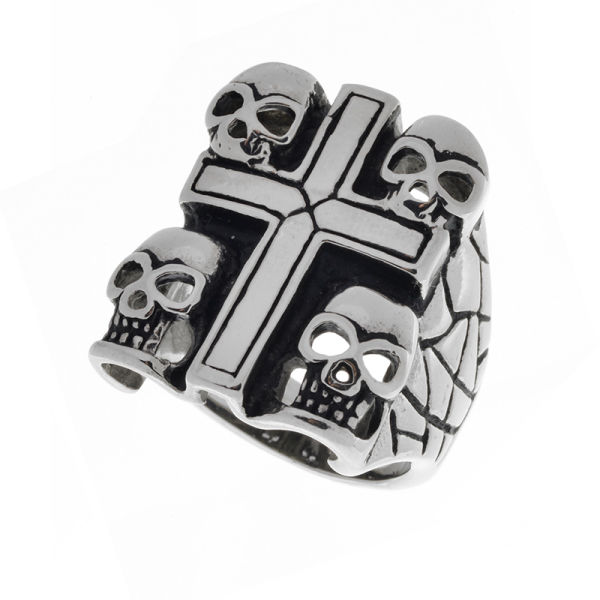 Edelstahlring/Totenkopf 75 (23,7 Ø) 15 US
