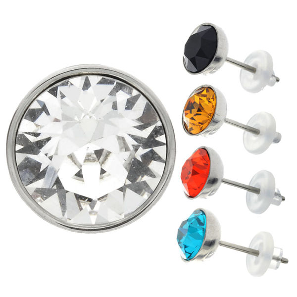 Edelstahlohrstecker - Paar mit Swarovski-ähnlichem Stein 4 mm