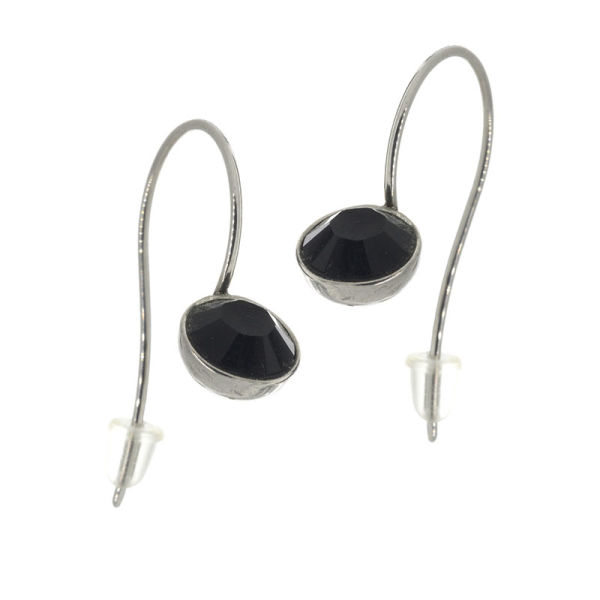Ohrringe hängend - poliert - 6 mm JET (Black)