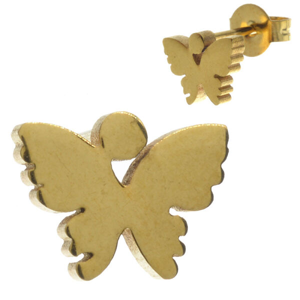 Edelstahlohrstecker- Schmetterling "PVD-Gold"