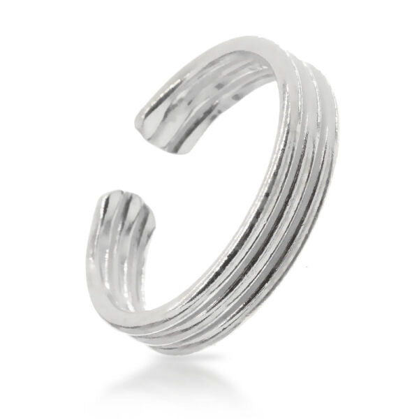 925 Sterling Silver Toe Ring / Childrens Ring with Fine Grooves