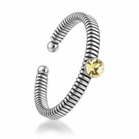 925 Sterling Silver Toe Ring / Childrens Ring with Coiled Texture and Accent