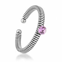 925 Sterling Silver Toe Ring / Childrens Ring with Coiled Texture and Accent