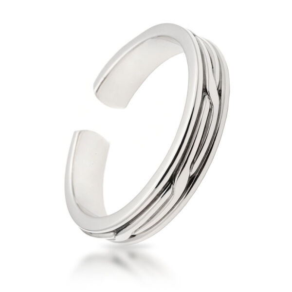 925 Sterling Silver Toe Ring / Childrens Ring with Crossing Lines