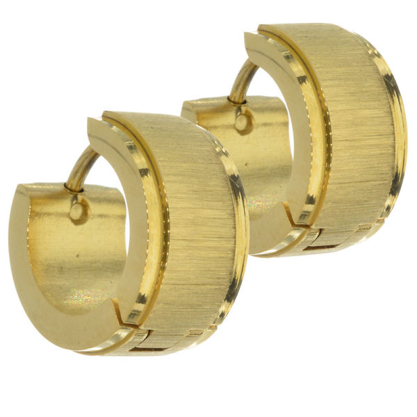 Edelstahlohrring - Klappcreole PVD Gold