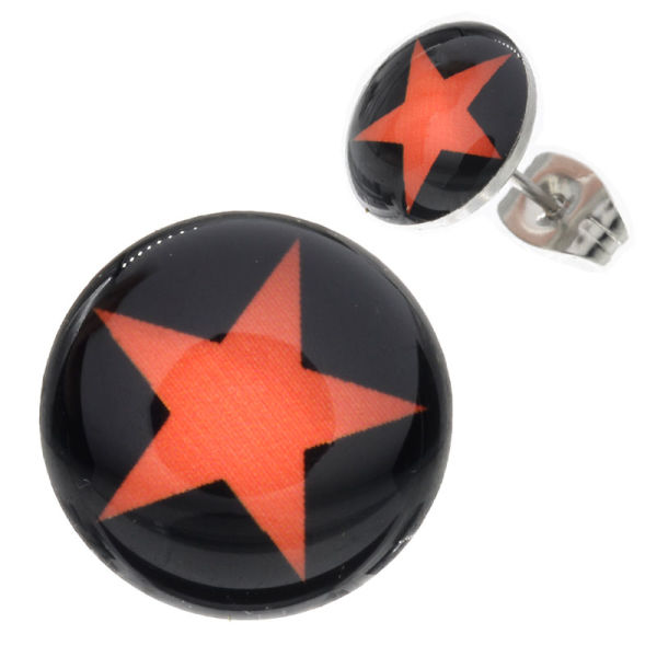 Edelstahlohrstecker - Che-Guevara-Stern 8mm