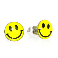 Edelstahlohrstecker  -  Smiley