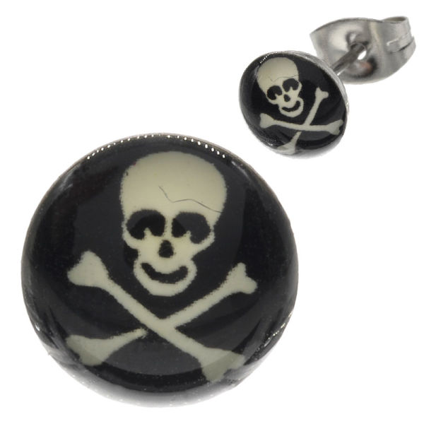 Stainless steel stud earrings - skull