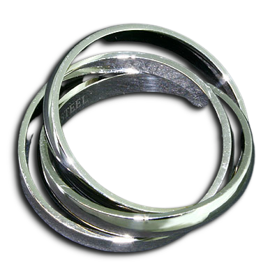 Edelstahlring - 3er Ring 4mm 54 (17,2 Ø) 06 US