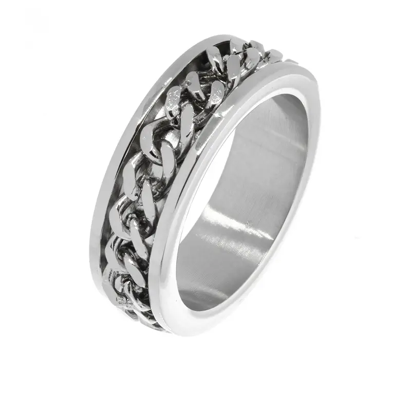 Edelstahlring mit umlaufender Kette "Viyan"
