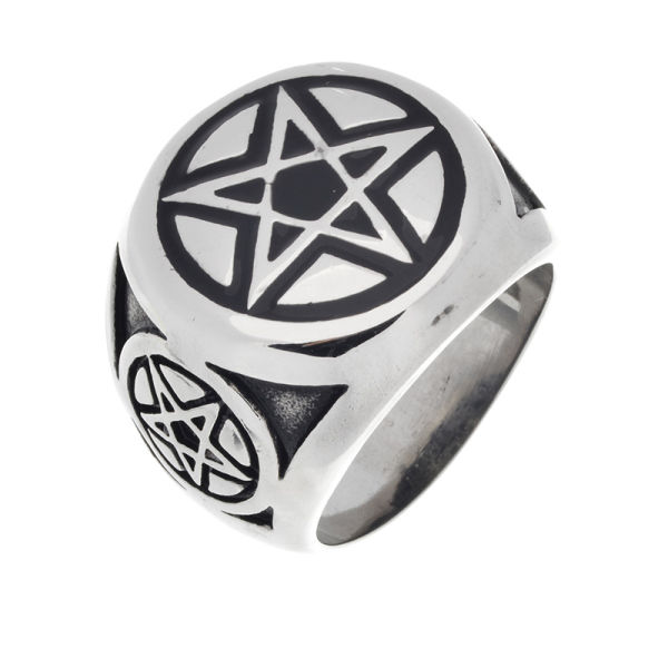 Edelstahlring Pentagramm 68 (21,6 Ø) 12 US