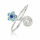 Zehenring / Kinderring aus 925er Silber mit Zierblüte und Spirale