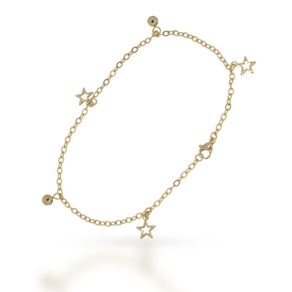 Stainless Steel Anklet - Stars "Night Sky" PVD-Gold