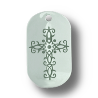 Edelstahlanhänger - Dogtag Kreuz