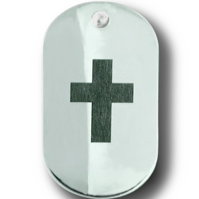 Edelstahlanhänger - Dogtag Kreuz
