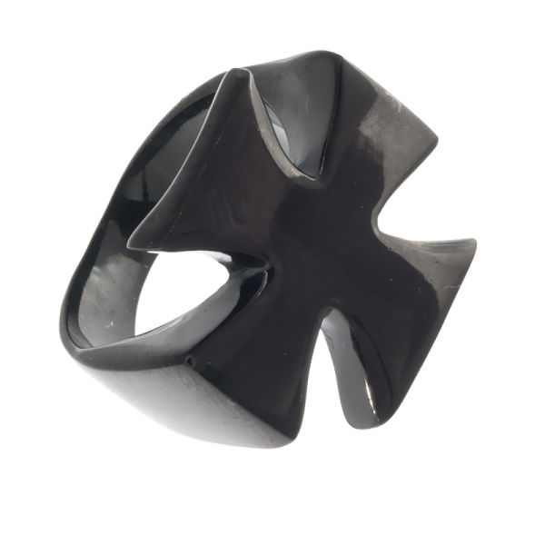 Edelstahlring Eisernes Kreuz - PVD-Schwarz - 68 (21,6 Ø) 12 US