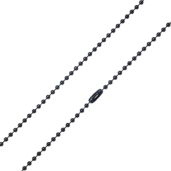 2 mm Kugelkette - PVD-Schwarz 45 cm