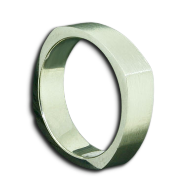 Edelstahlring - Design Eckig / abgerundet 52