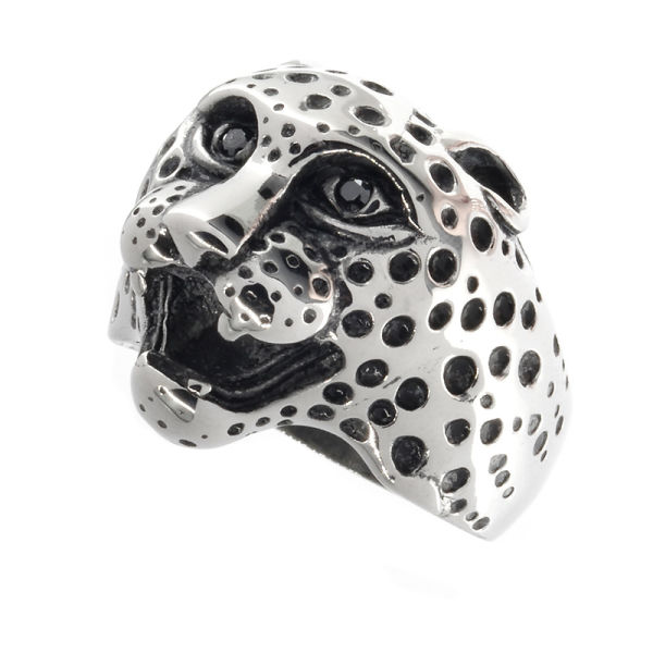Stainless steel ring - leopard - polished