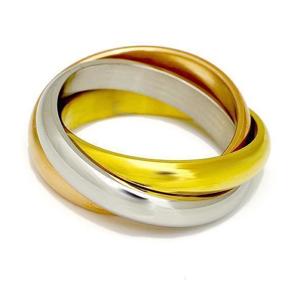 Edelstahlring - 3er Ringe - Tricolor 52 (16,6 Ø) 06 US