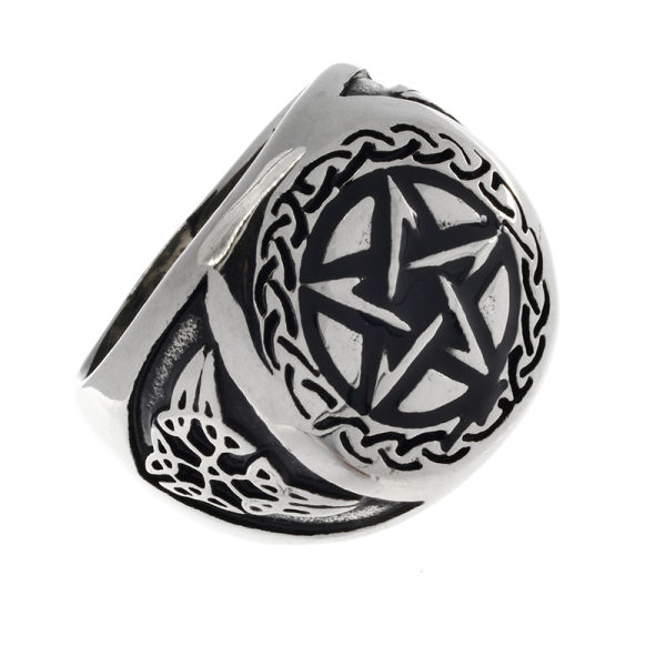 Edelstahlring/Pentagramm
