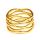 Edelstahlring - goldene Wellen