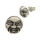 Silver Stud Earrings - Moon Face