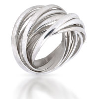 925 Sterling Silberring - 9 Ringe Ring