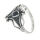 925 Sterling Silver Ring with Real Stones - Onyx - 52 (16,6 Ø) 06 US
