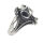 925 Sterling Silberring mit Echtsteinen - Onyx - 58 (18,5...