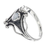 925 Sterling Silver Ring with Real Stones - Perlmutt - 60 (19,1 Ø) 09 US