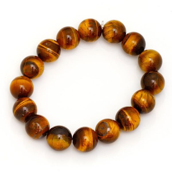 Tigeraugenarmband 17 Kugeln á 12mm - 20cm lang