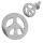 Silberohrstecker - Peace 8mm