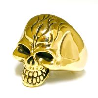 Bronze ring - Flame skull