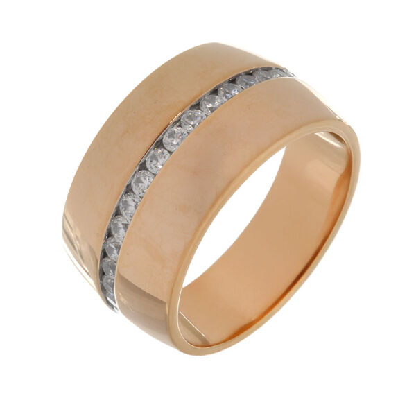 Edelstahlring - CZ PVD-Rosegold 56 (17,8 Ø) 07 US