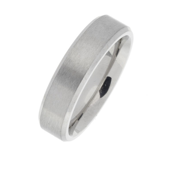 Edelstahlring - Stufenring 6 mm mattiert 68 (21,6 Ø) 12 US