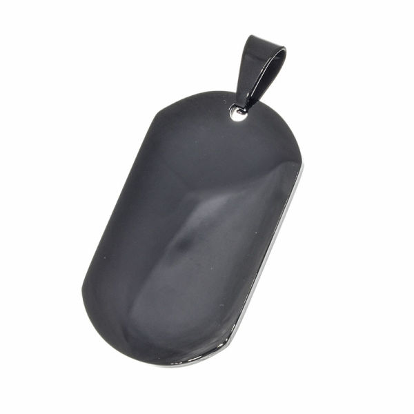 Edelstahlanhänger - Gravurplatte PVD-Schwarz