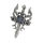Stainless steel pendant sword - winged dragon - stone black