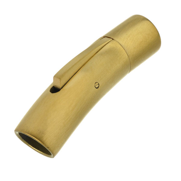 Edelstahl Druckverschluss - Mattiert 6 mm-PVD-Gold