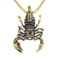 Edelstahlanhänger  Skorpion Stahl PVD-Gold