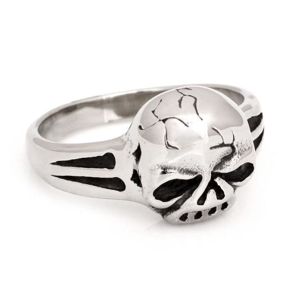 Edelstahlring/Totenkopf