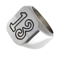 Edelstahlring/Zahl 13