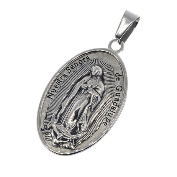 Stainless steel pendant - Nuestra Senora de Guadalupe