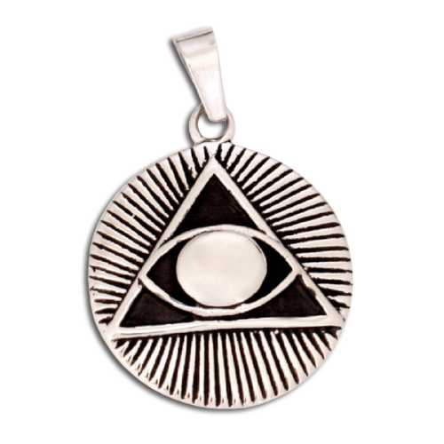 Stainless steel pendant - "All seeing eye" Polished