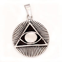 Stainless steel pendant - "All seeing eye" Polished