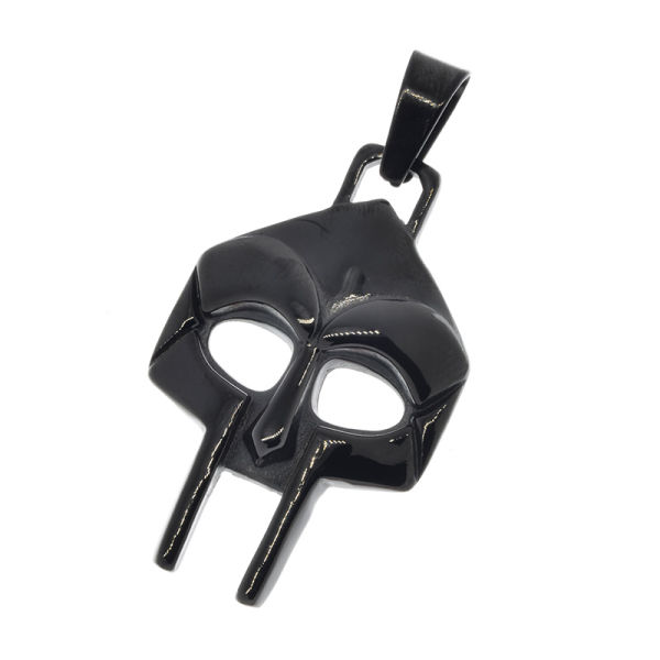 Edelstahlanhänger - Maske - PVD-Schwarz